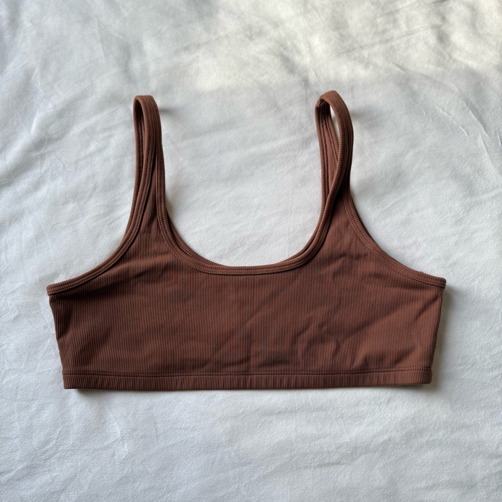 TnaLIFE™ Rib Mini Bra Top in brown - Picture 5 of 8